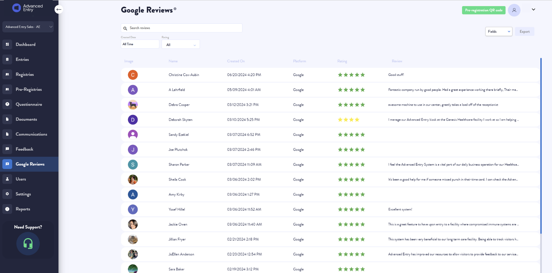 screenshot of Advanced Entry